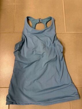Blue Athleta swim top